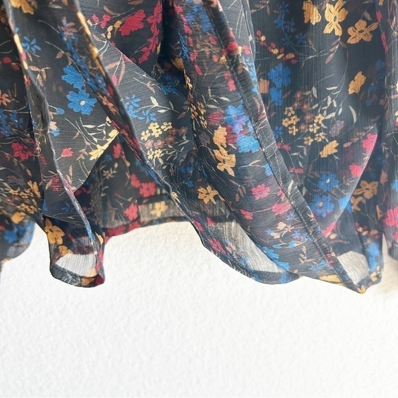 Laundry by Shelli Segal Floral Smocked Blouse High Neck - Picture 10 of 11